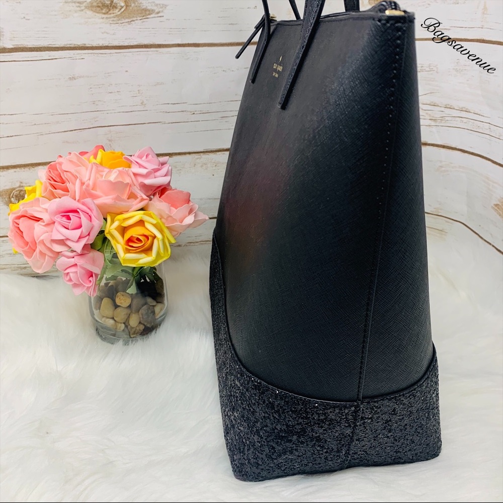 #bagsavenue  Glitter Bag Kate spade Penny Greta Tote Black - Picture 7 of 10